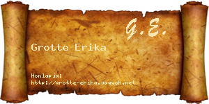 Grotte Erika névjegykártya
